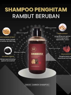 Red Algae Shampoo: Untuk Menghitamkan Rambut Beruban dan Merangsang Pertumbuhan Rambut Dengan Cepat. Meremajakan Kulit Kepala Sehingga Tidak Ada Uban, Menghilangkan Ketombe dan Menguatkan akar.