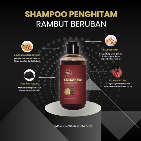 Red Algae Shampoo: Untuk Menghitamkan Rambut Beruban dan Merangsang Pertumbuhan Rambut Dengan Cepat. Meremajakan Kulit Kepala Sehingga Tidak Ada Uban, Menghilangkan Ketombe dan Menguatkan akar.